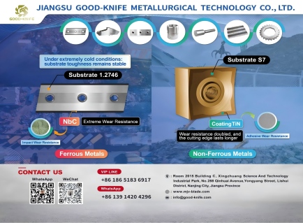 Good-Knife presenta cuchillas industriales de alto rendimiento en una exposición en Estados Unidos.